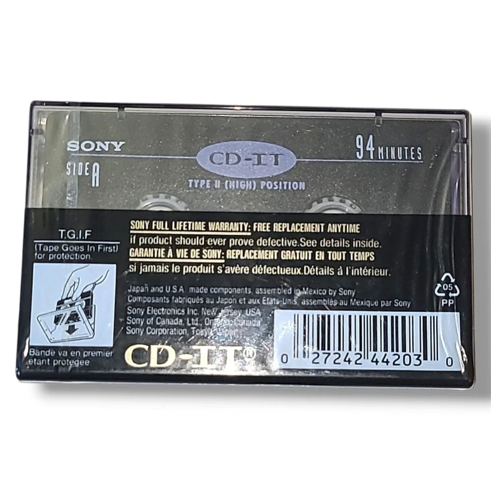 NOS Sony CD-IT 94 Min Type II High Bias Cassette Tape Sealed Vintage Audio